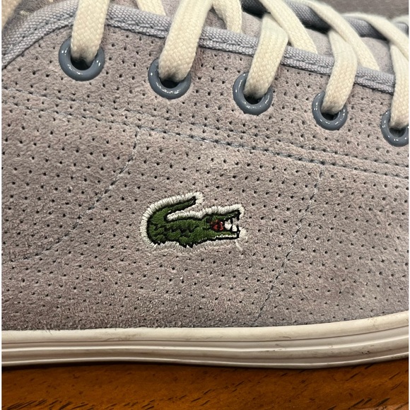 Lacoste baby blue/ gray suede Retro style sneakers. GUC! Super preppy! - Picture 3 of 10